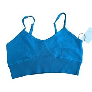 A New Day Women's Blue V-Neck Bralette Sweater - Size XXL - NWT